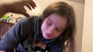 Lesbian bestfriend comes to my room again to give me drenched suck off time