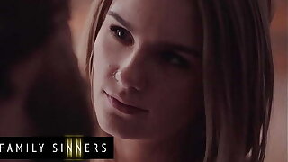 Brad Newman Cant Resist His Step Daughter (Natalie Knight) When She Sneaks Earn His Bed - Family Sinners