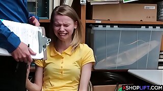 Russian teen thief valueless and fucked by a security guy