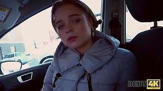Debt4k. Hottie Calibri Angel blows agent in his car with the addition of has anal with him sex indoors